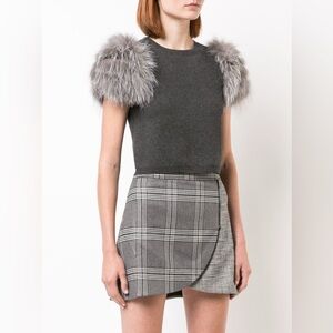 NWT Alice + Olivia Ciara Fur Sweater M